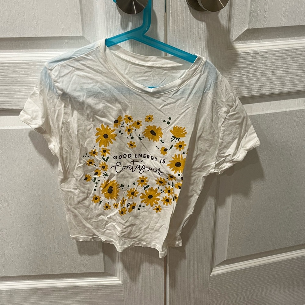 White Short Sleeved Shirt with Design